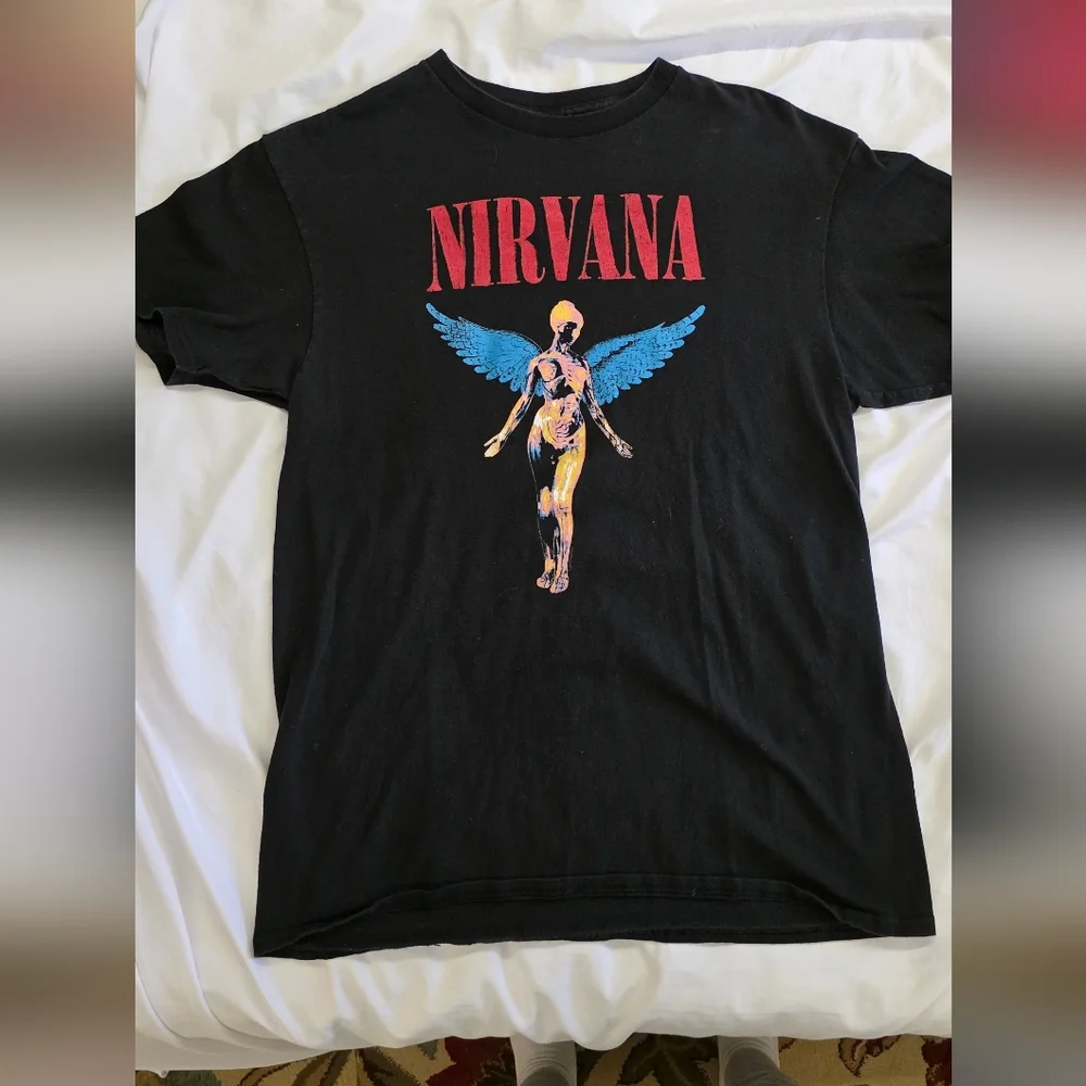 Nirvana In Utero Angel Graphic Band Tee Black Medium - Picture 2 of 7